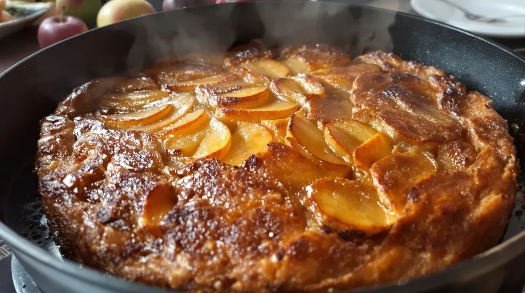Je prépare ce gâteau aux pommes à la poêle : ultra simple, rapide, sans four et tellement réconfortant